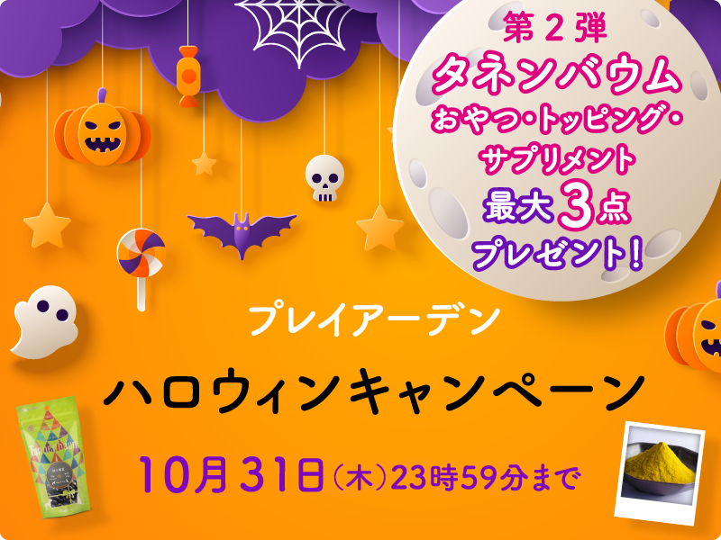 タネンバウム最大3点プレゼント！ハロウィンキャンペーン第2弾スタート♪